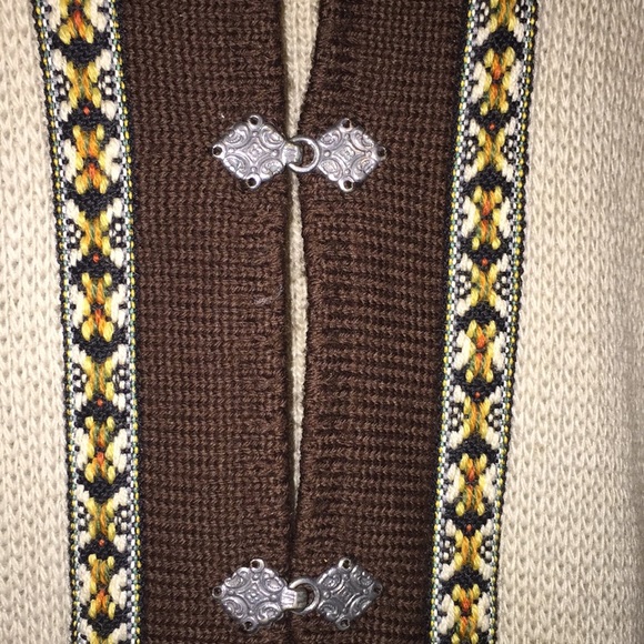 Vtg GANN Fair Isle Nordic Wool Cardigan Sweater - Picture 4 of 8